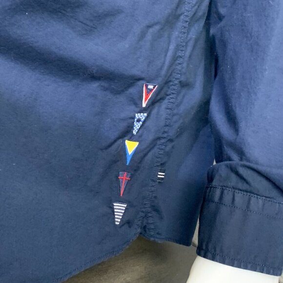 Vintage 90s Y2K Nautica Embroidered Sailing Club Casual Button Down Shirt - Picture 7 of 13